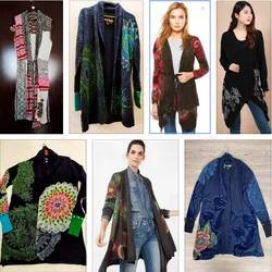 Foreign trade original single Spanish new autumn printed sequin knitted shawl coat