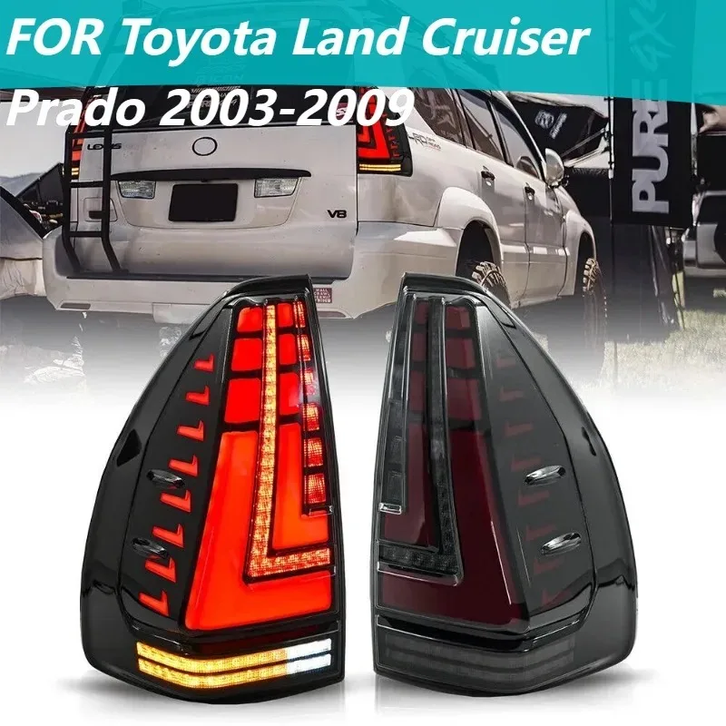 

LED Tail Lights For Toyota Land Cruiser Prado 2003-2009, 2Pcs Sequential Turn Signal Brake Lamps Plug and Play