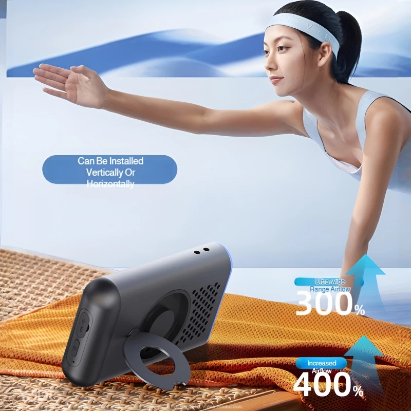 걸이형 목 팬 3-in-1 휴대용 팬 휴대용 허리 걸이형 목 팬 디지털 디스플레이 100 레벨 알루미늄 배낭 휴대용 팬