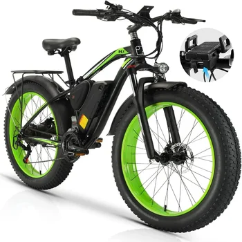 Image PHILODO for Adults Fat Tire Ebike 26  1000W Electric Mountain Bike 48V/17.5Ah Removable Battery 31MPH Electric Bicycles 21-Speed