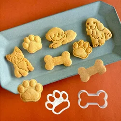 Cartoon Pet Claw Bone Cookie Mold DIY Cute Dog Bone Cat Paw Biscuit Cutter Baking Mold Cake Pastry Biscuit Mould Baking Tool