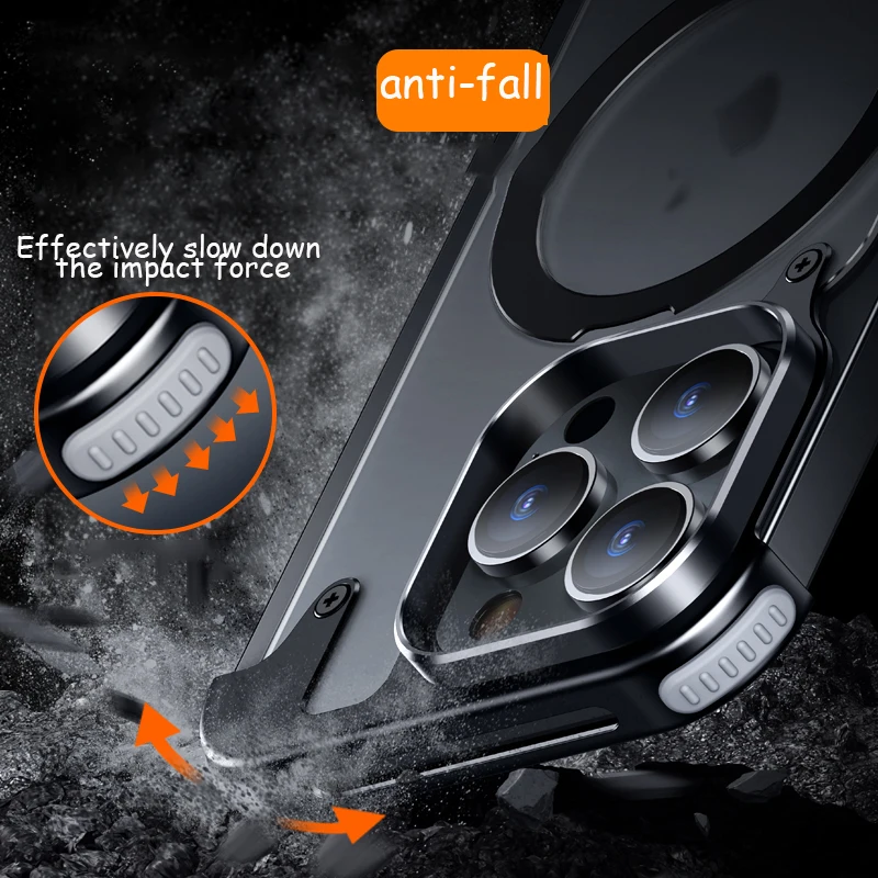 2024 Phone Case with Finger Ring Holder Anti-Collision Light Weight Phone Cover Metal Bumper for iPhone 15/plus/pro/ pro max