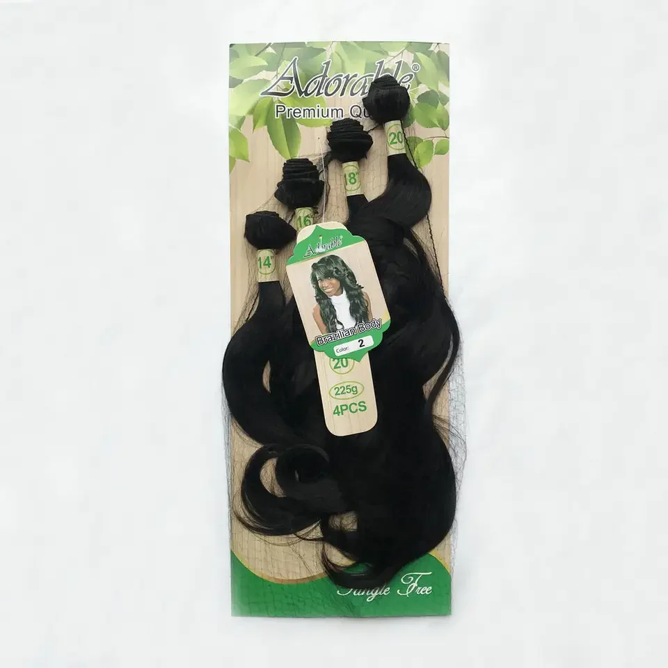 Adorable  synthetic  hair extensions body wave 4pcs14