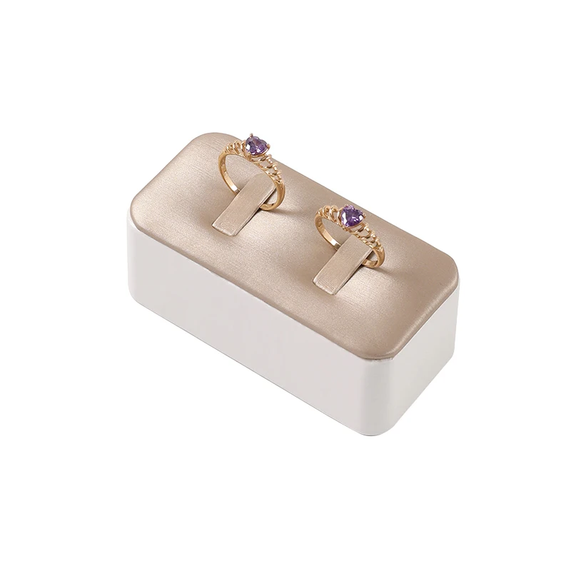 PU Leather Hand Jewelry Ring Display Pedestal Stand Holder Counter Organizer Tray Showcase Earring Storage Case Store Collection