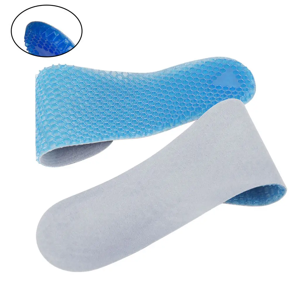 1Pair Premium Breathable Silicone Insoles for Men Women Full-Length Orthopedic Foot Support Cushioning Massage Buffer Foot