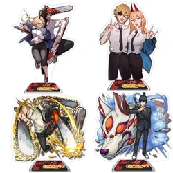 15CM Chainsaw Man Anime Figure Denji Power Acrylic Stand Model DIY Decor Standing Sign Adult Collection Toy Desktop Ornament