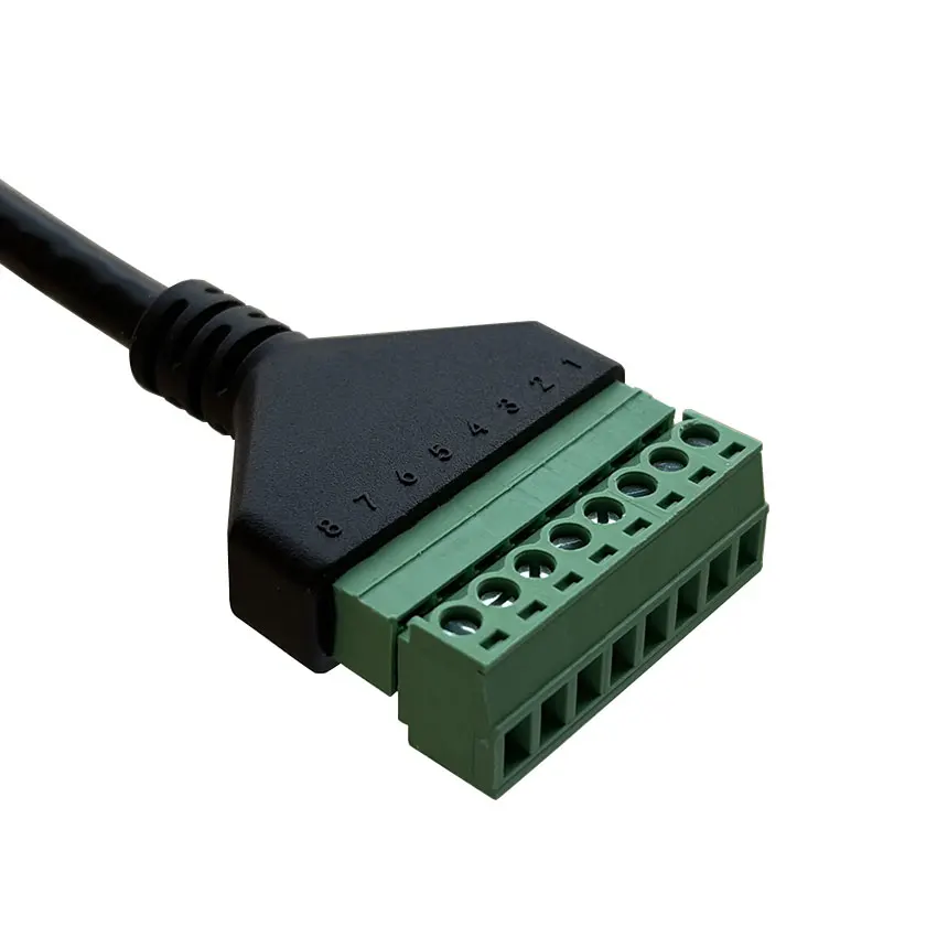 1PCS RJ45 Ethernet Male To 8 Pin AV Terminal Screw Adapter Converter Block Plug Cable For CCTV DVR Camera