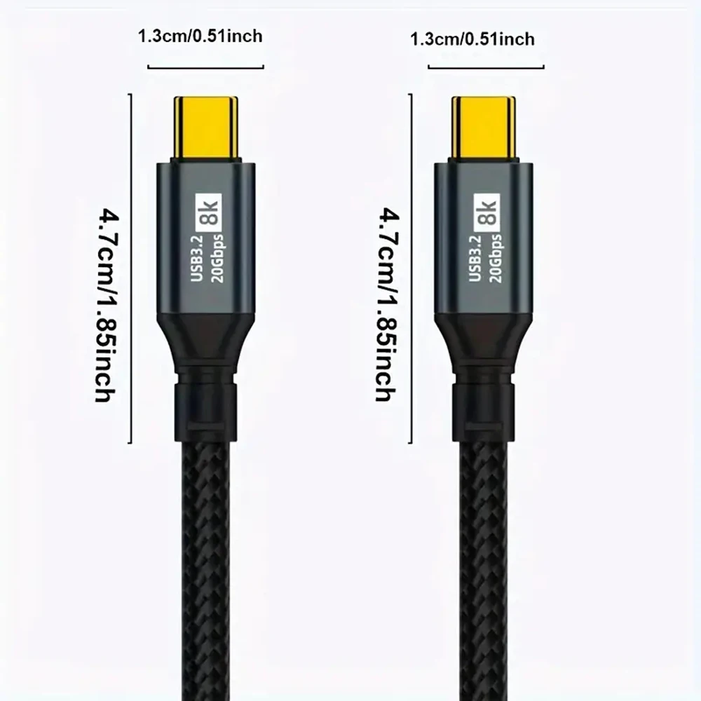 Kod kabla USB-C, zasilanie USB 3.2 Gen 20V/5A PD100W, kabel Lightning 3C typu C 20 Gb/s, do iPhone\'a 15 Pro Max, MacBook, Samsung