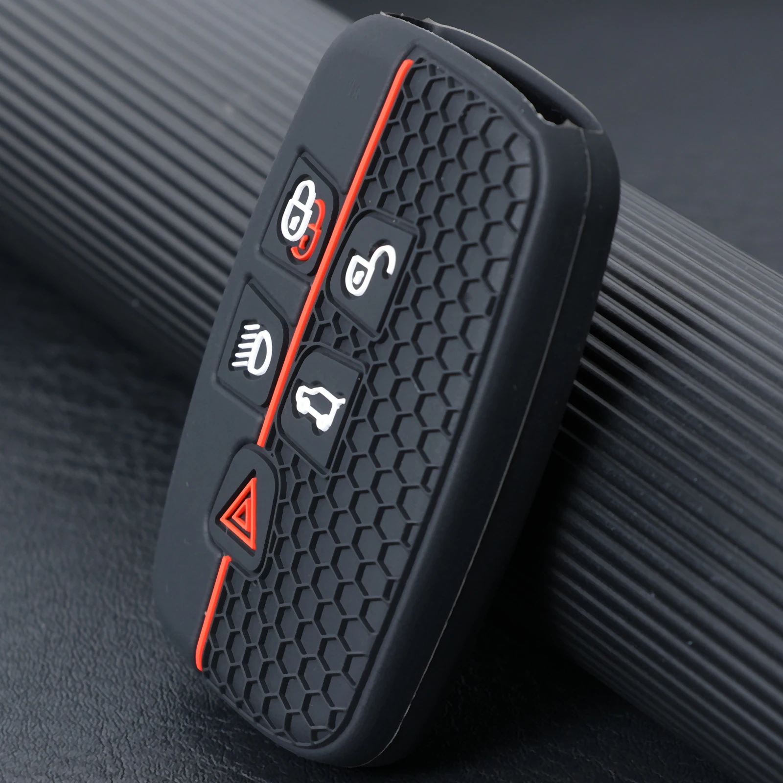 Remote Key Ring Chain Holder Case Cover Shell 5 Button Silicone For Range Rover Sport Evoque Jaguar Land Rover Freelander 2014