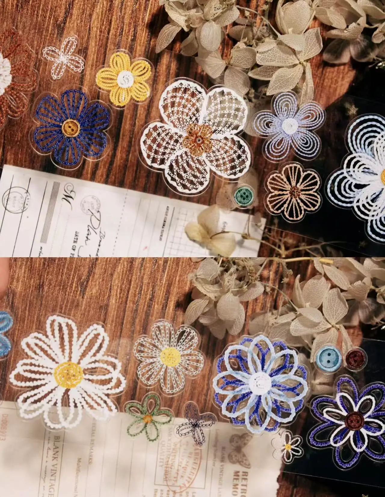 

TimeGrids Studio Vintage Dream Weaving Floral Washi PET Tape for Card Making Decoration DIY Scrapbooking Plan Stickers