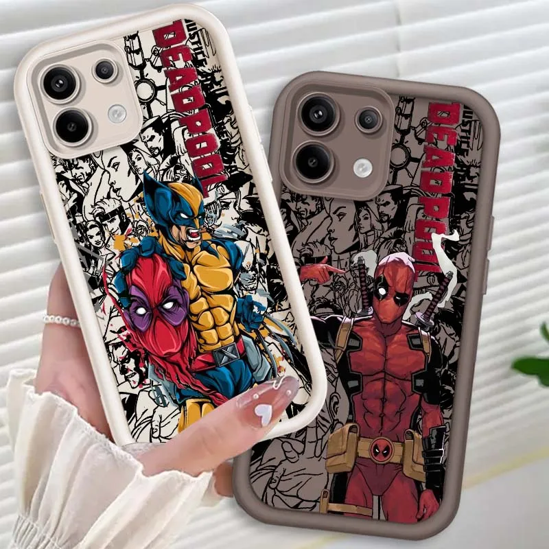 

Marvel Deadpool Wolverine For Xiaomi Mi Poco X3 X4 X5 X6 M4 M5 M5s M6 F4 F5 F6 Pro GT Plus 5G Eye Ladder Cover