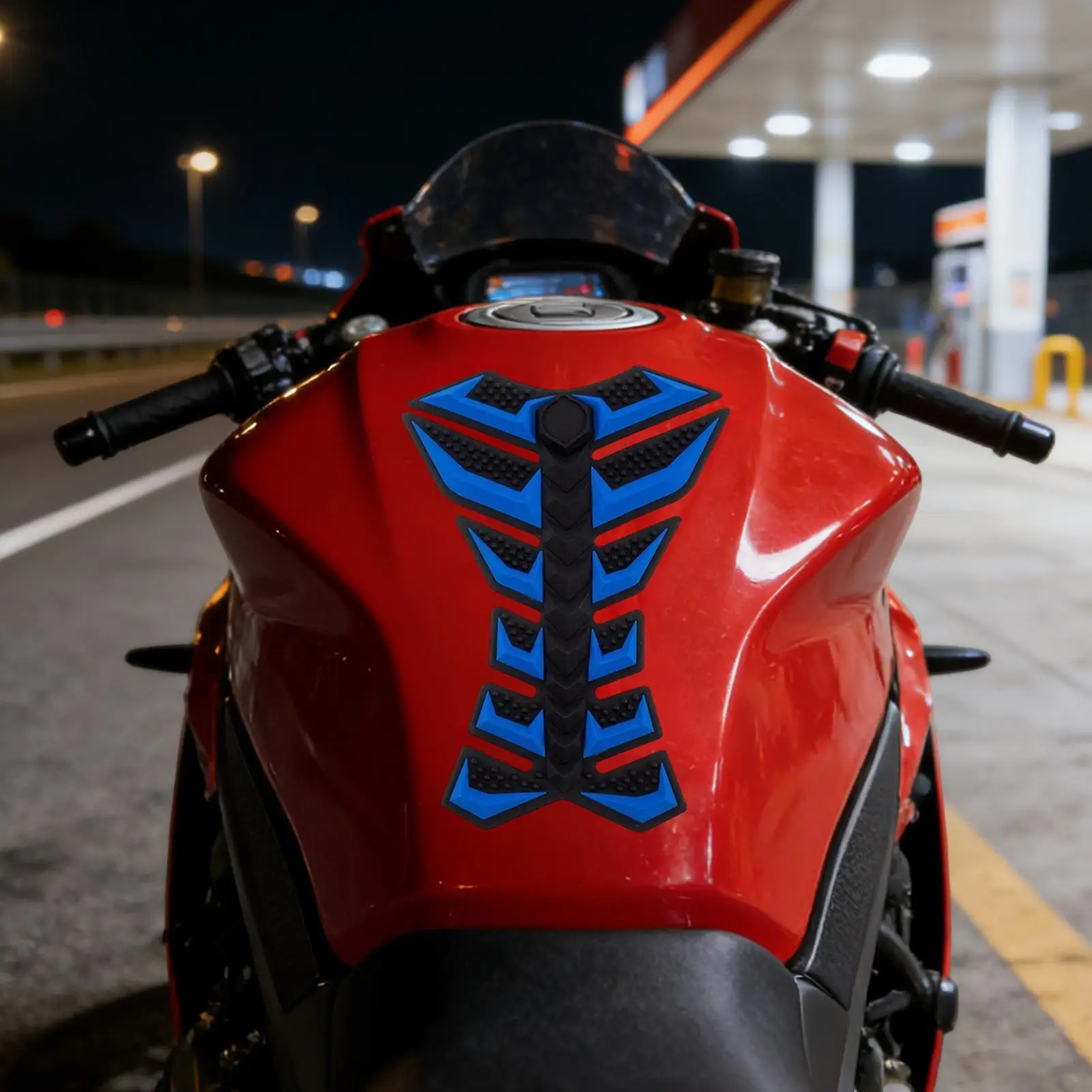 Motorcycle Decals 3D Rubber Pad Fish Bone Design Protector Motorcycle Decorative Stickers For Adults Oil Tank Street Car