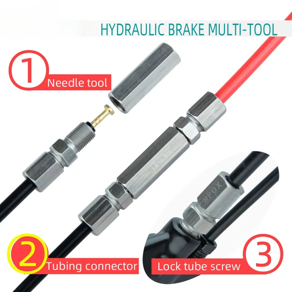 Electric Bicycle Scooter Hydraulic Brake Simple Oil Bleed Needle Pipe Maintenance Repair Connector Lock Screw Bike Tools
