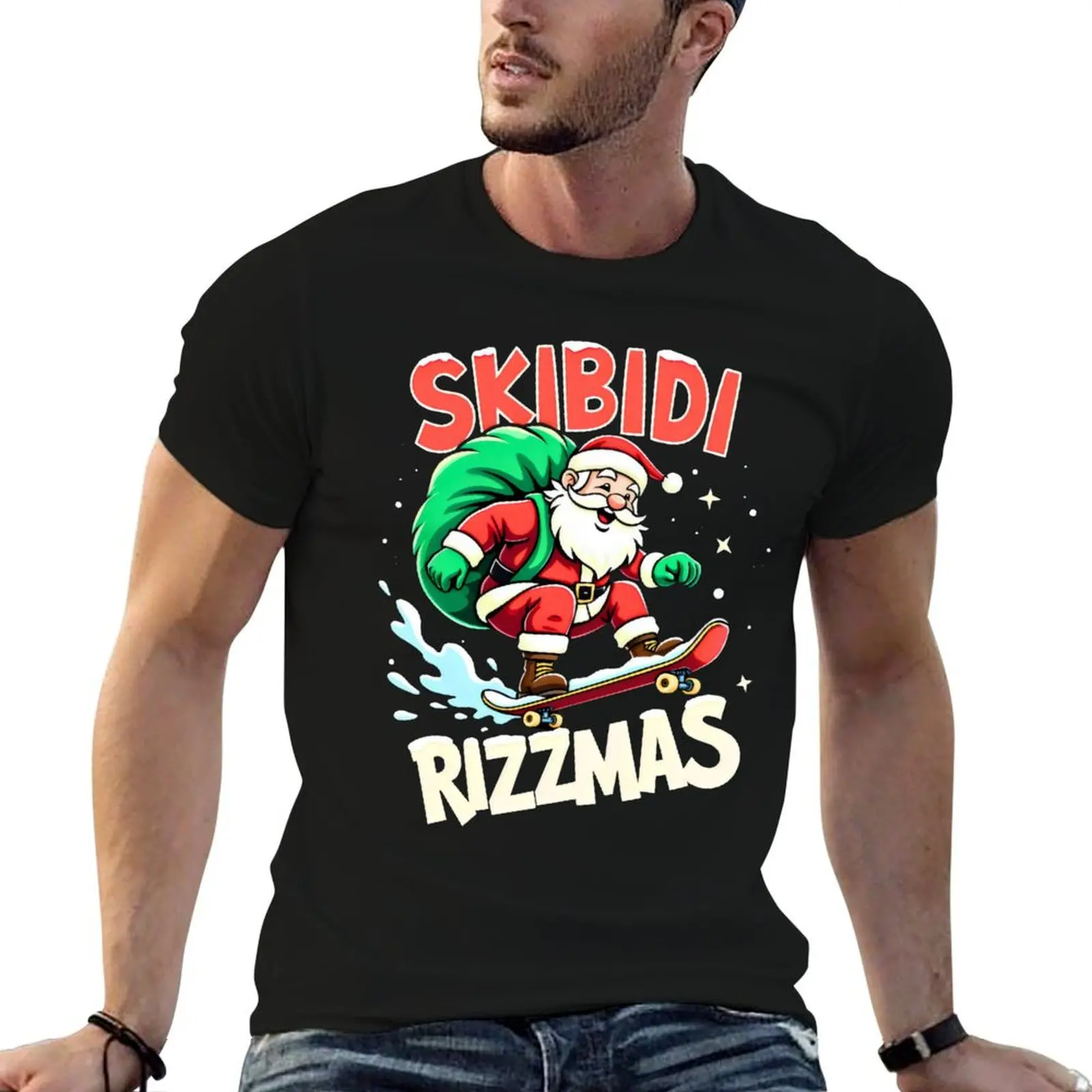 

Skibidi rizzmas merry christmas 2024 T-Shirt man t shirts for men casual t shirts for man graphic vintage T-Shirt