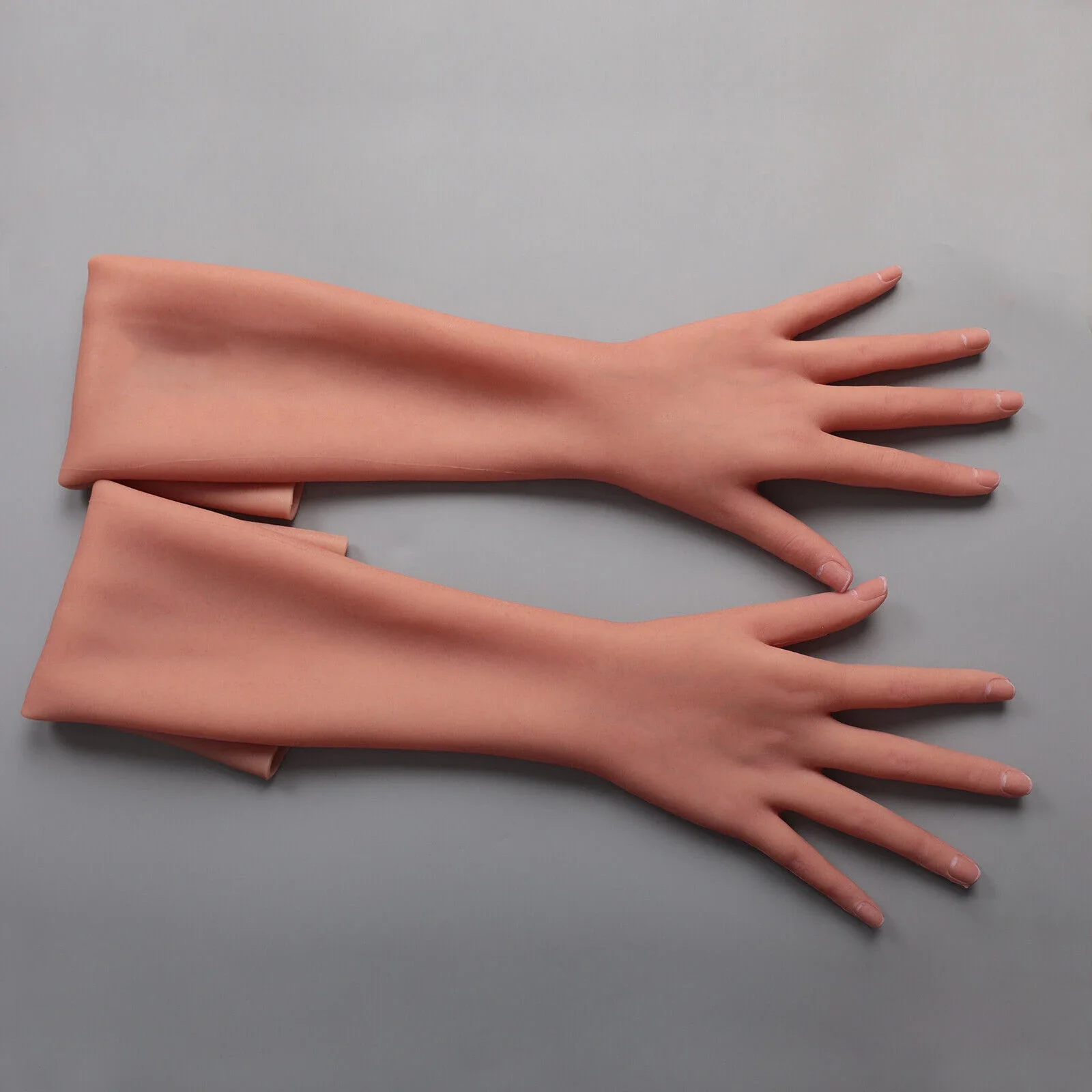 Crossdresser Silicone Female Hand Gloves Sleeves Highly Simulated Skin Artificial Prosthesis Arm Hands Cover Scars