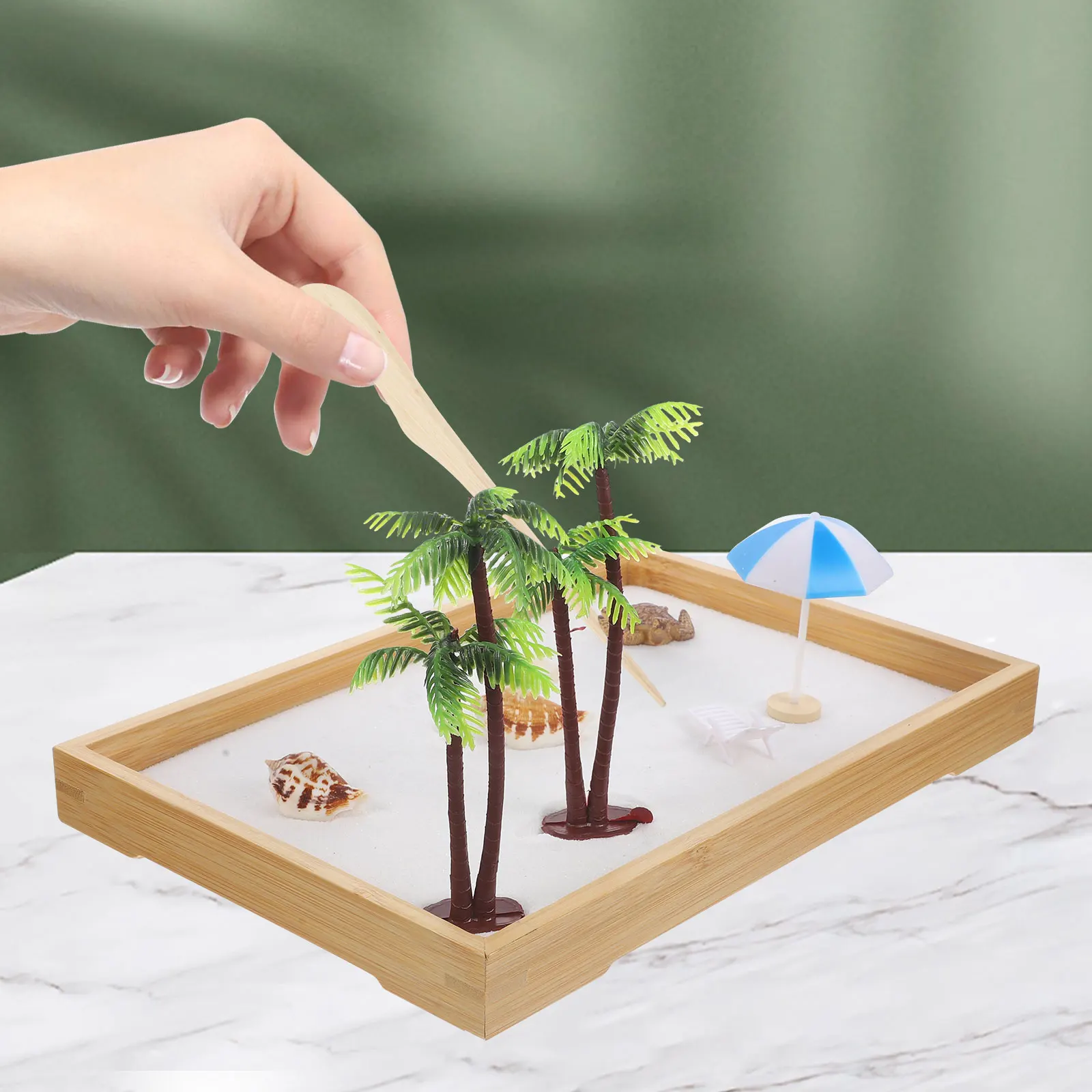 

Creative Micro L Decorative Tray Figurines Resin Zen Garden DIY naments Beach Style Miniature