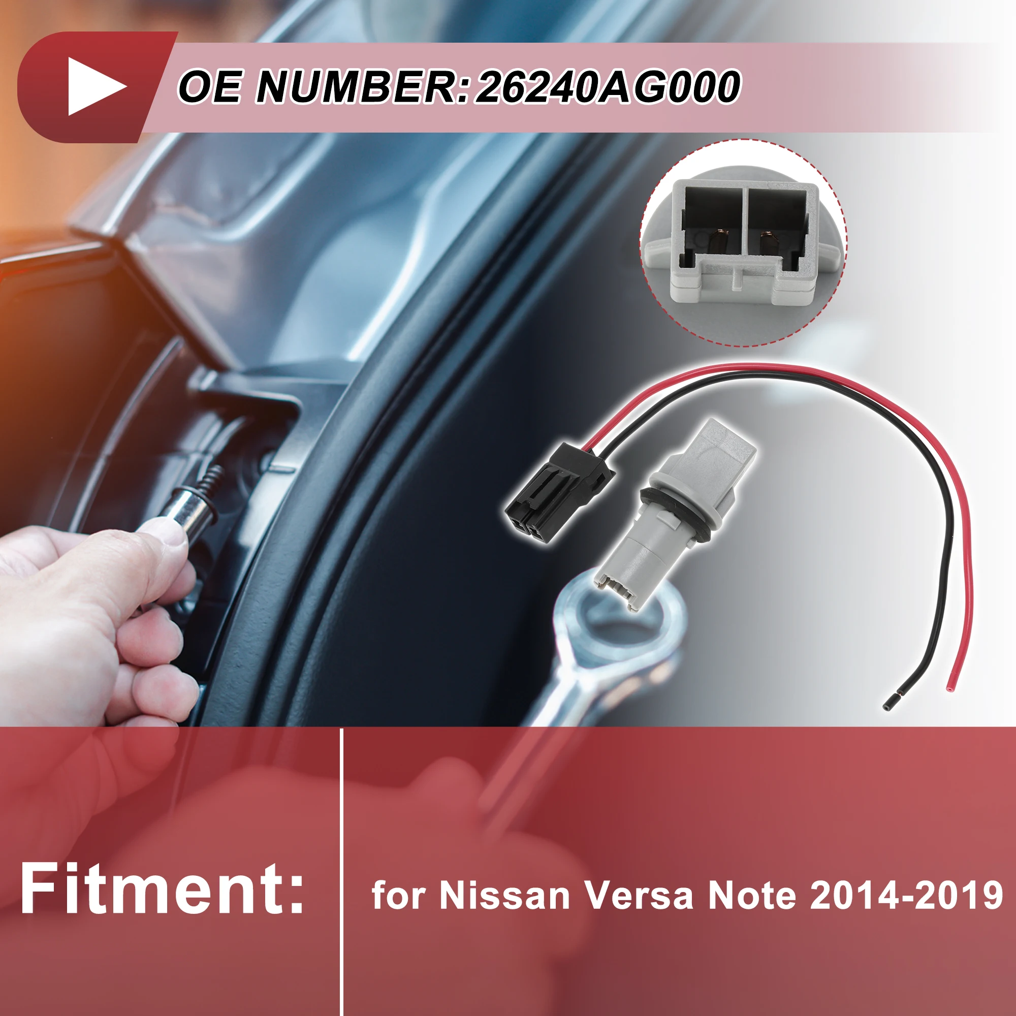 UXCELL 1 Set Parking Light Socket Wiring for Nissan Versa Note 2014-2019 No.26240AG000