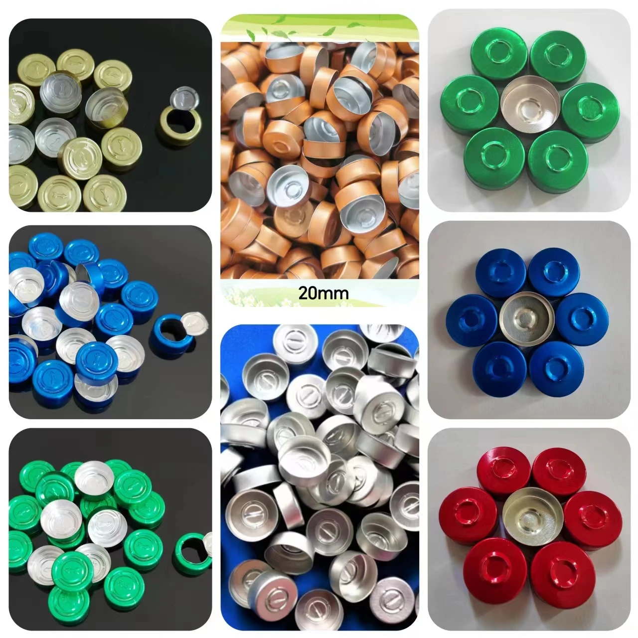 Aluminiowa nasadka 20mm, sztuk/partia 1000, nakrętki farmaceutyczne, aluminiowe blaty do fiolki ze szkła zaciskowego