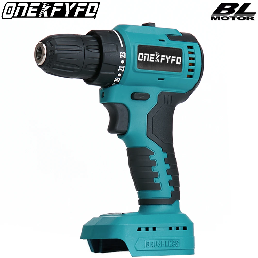 

10mm Brushless Electric Drill Screwdriver 20+2 Torque Cordless Efficient Impact Drill Power Tool for Makita 18V Battery