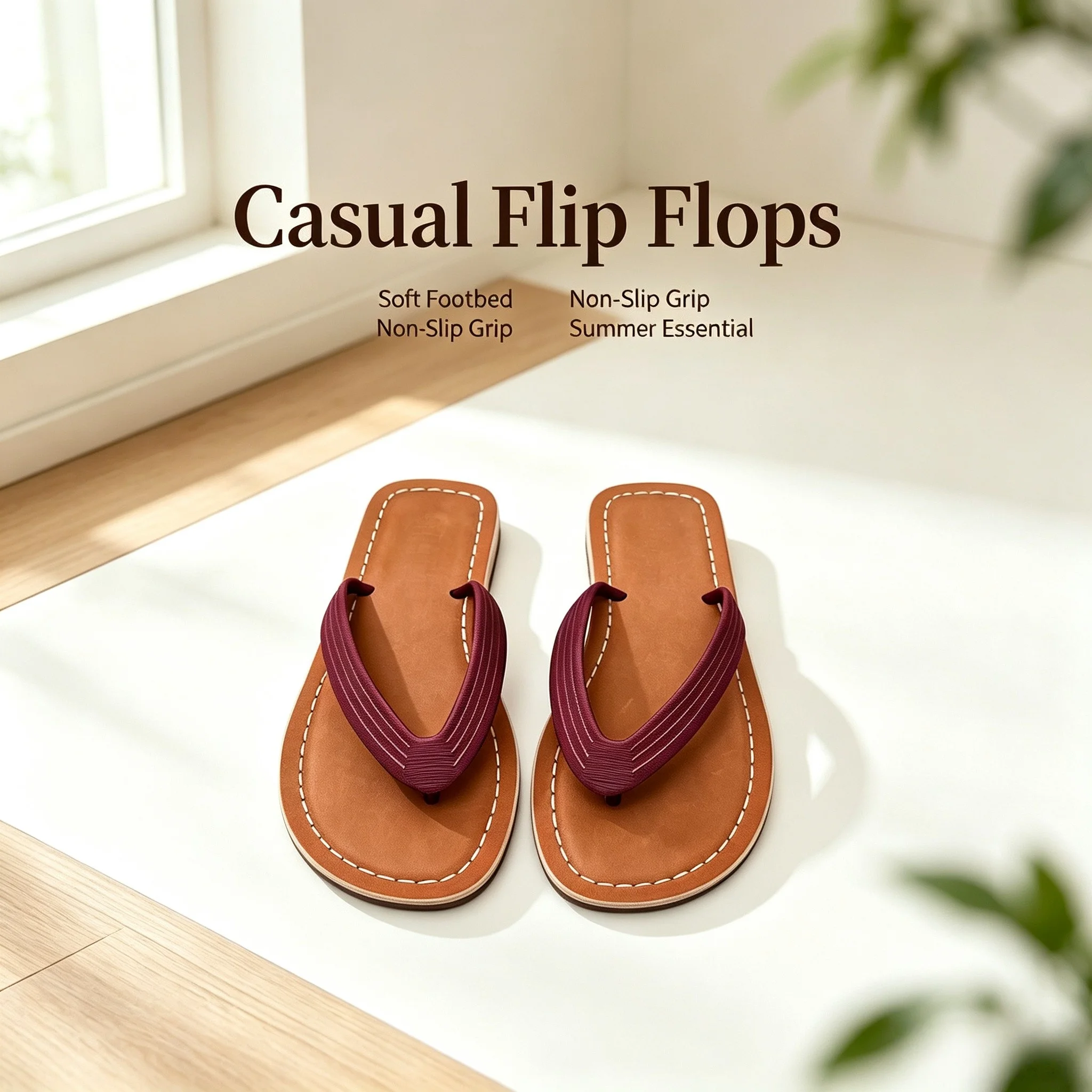 Brand Special: Women's Thong SandalsStylish & Versatile Casual "Old Money" AestheticBeach-Ready Open-Toe Sandals 5y638e