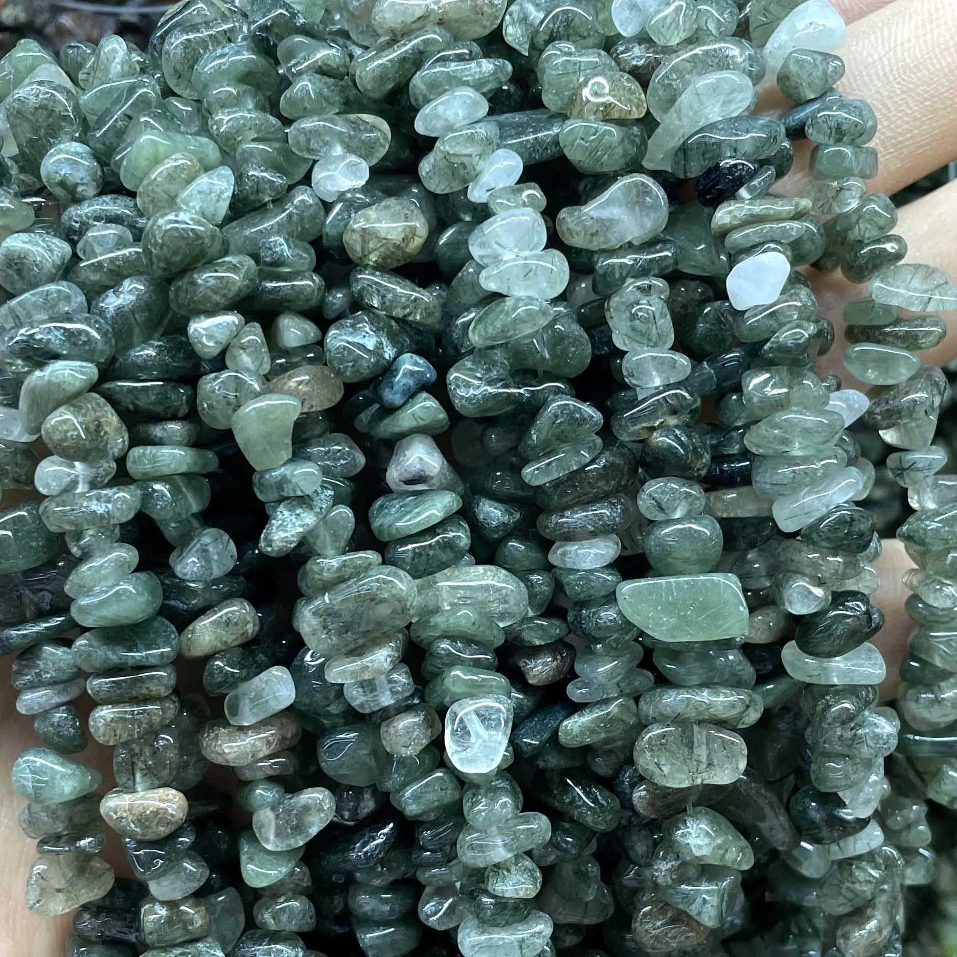 Naturstein unregelmäßige Freiform Aventurin Achate Amazonit Jades Chip Kies Spacer Perlen für Schmuck herstellung DIY Zubehör – Detail 17