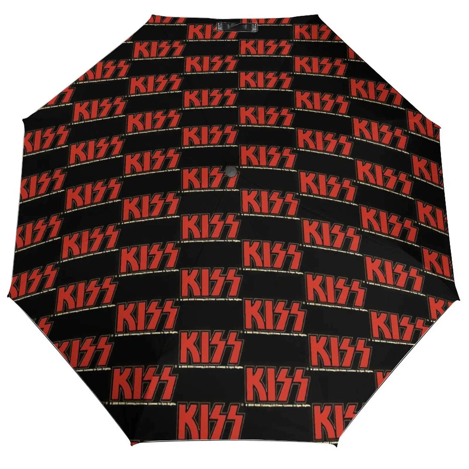 Kiss Band Logo Umbrella Rock Band Print Unique Windshield Umbrella Automatic Painting Folding Golf Umbrella