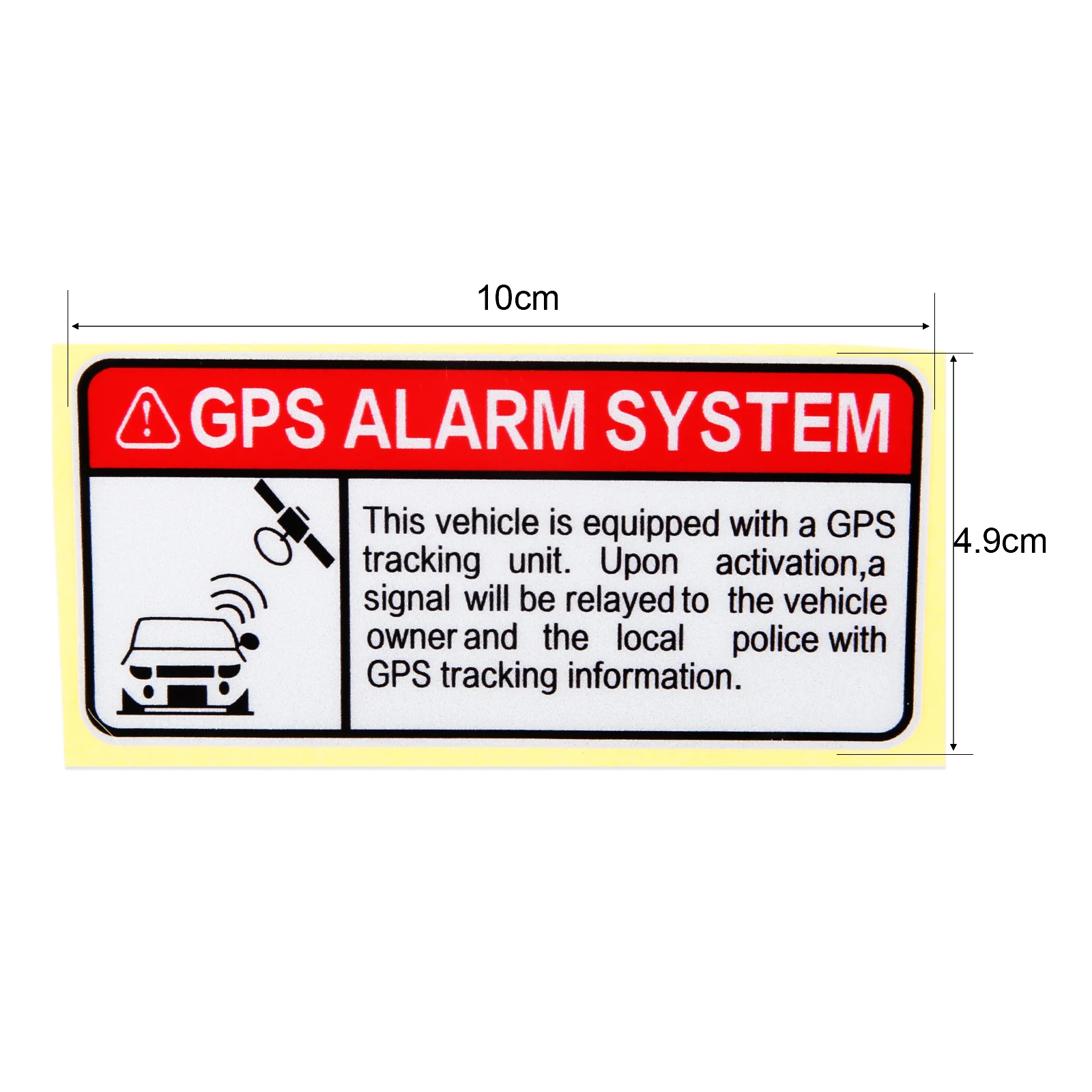 1/2pcs 10cm * 4.9cm Car Sticker GPS Alarm System Reflective Sign Security Decal Waterproof Personlized Decor Auto Truck RV Bike