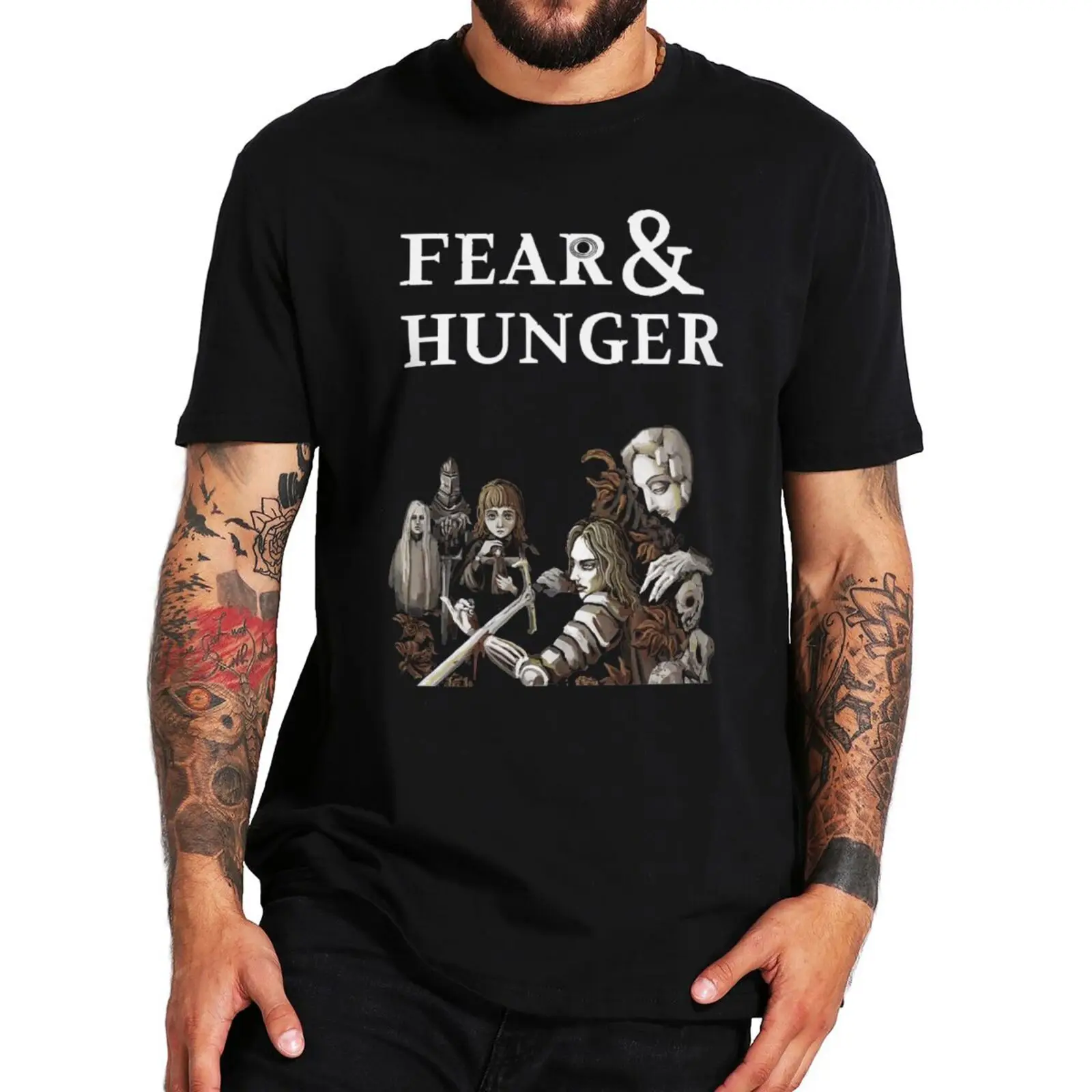 Fear And Hunger T Shirt Funger Horror Game Fans Retro Short Sleeve 100% Cotton Unisex Summer Soft T-shirts EU Size