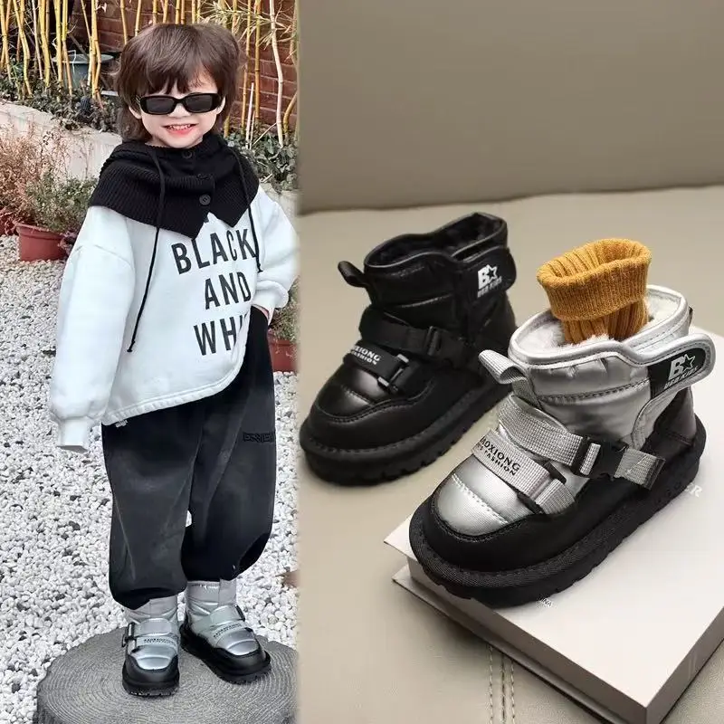 Winter Kids Snow Boot for Baby Girl Waterproof Thick Children Cotton Shoe Anti-slippery Shoe Trend Warm Kid Shoes Bota Infantil
