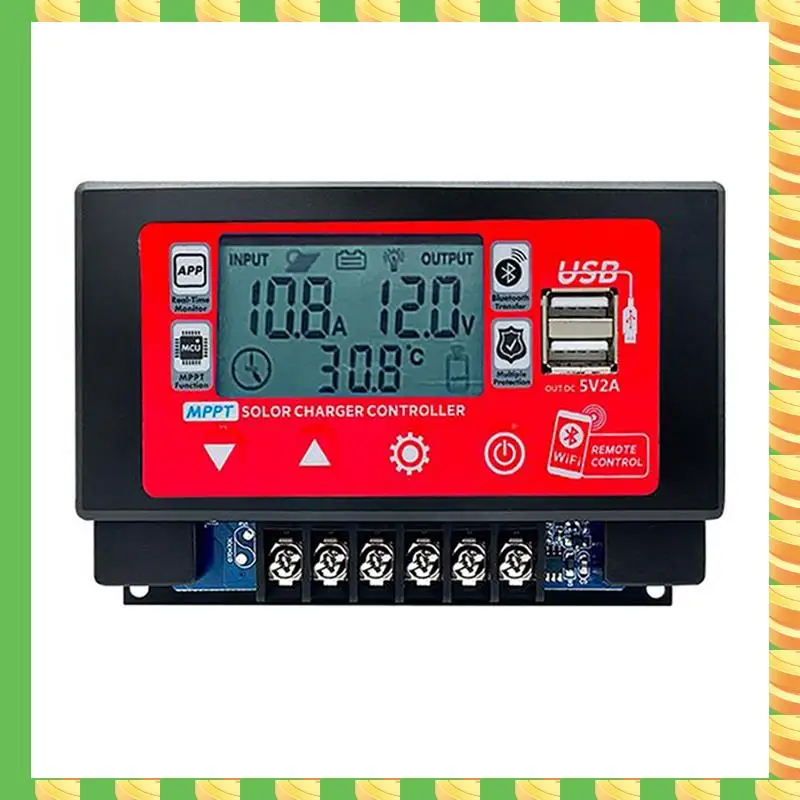 

AB53 WIFI Bluetooth Solar Charge Controller 30A MPPT Controller With LCD Display Dual USB Support 12V/24V Battery