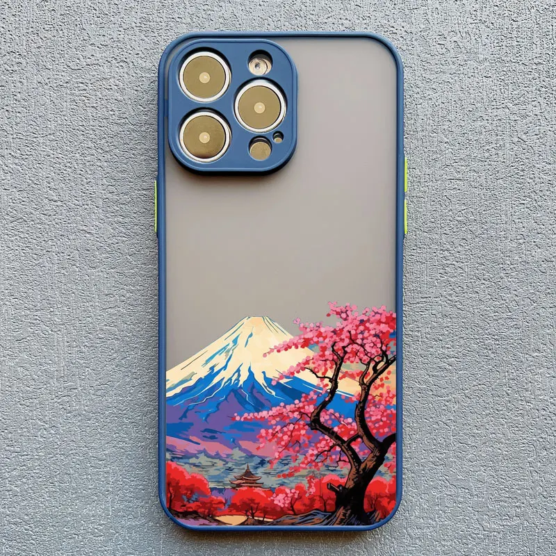 Japanische ästhetische Mount Fuji Handyhülle für iPhone 17 16 14 11 Pro Max 13 12 Pro Max Mini 16 15 Plus XS XR stoßfeste Abdeckung – Detail 8