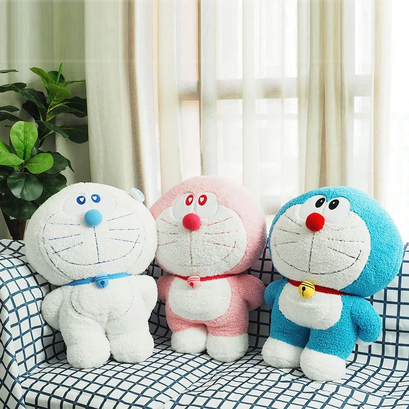 Doraemon Plush Toy, Blue White Pink 3‑Color Optional Stuffed Cartoon Doll, Soft Pillow, Nice Home Decoration Present for Fans