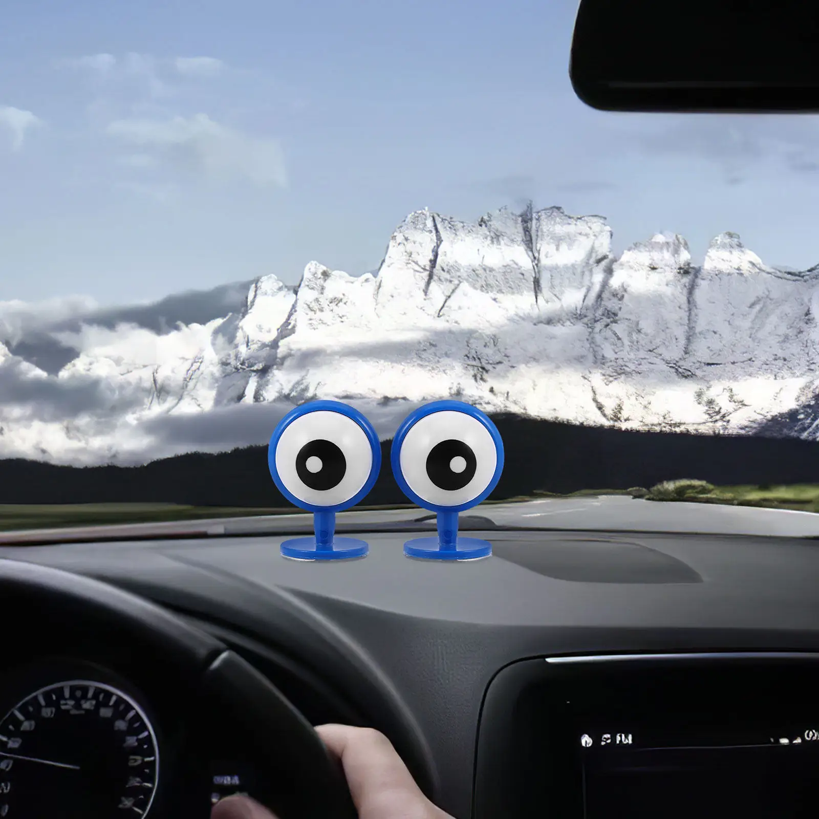 

1 пара милых синих глазок для электросамоката: уникальные забавные аксессуары для мотоциклов, сноубордов и лыж