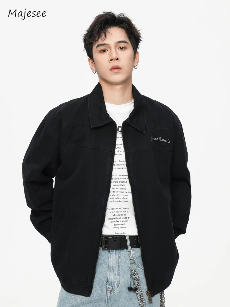 

Jackets Men All-match Handsome Fashion Long Sleeve High Street Japanese Style Harajuku Youthful Popular Overcoats Baggy Spring