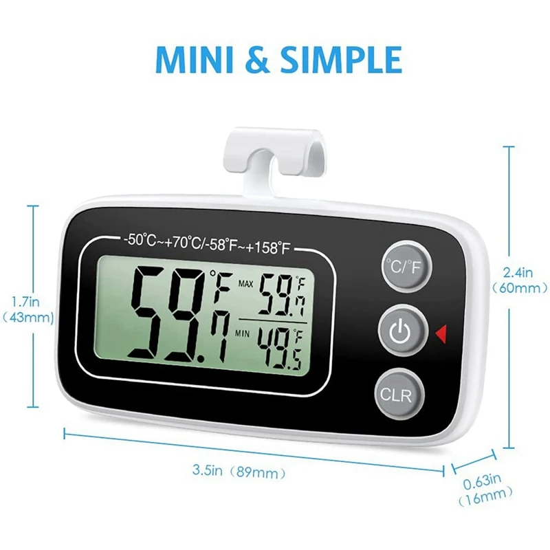 Fridge Thermometer, Digital Refrigerator Thermometer Waterproof Fridge Freezer Thermometer Monitor For Home