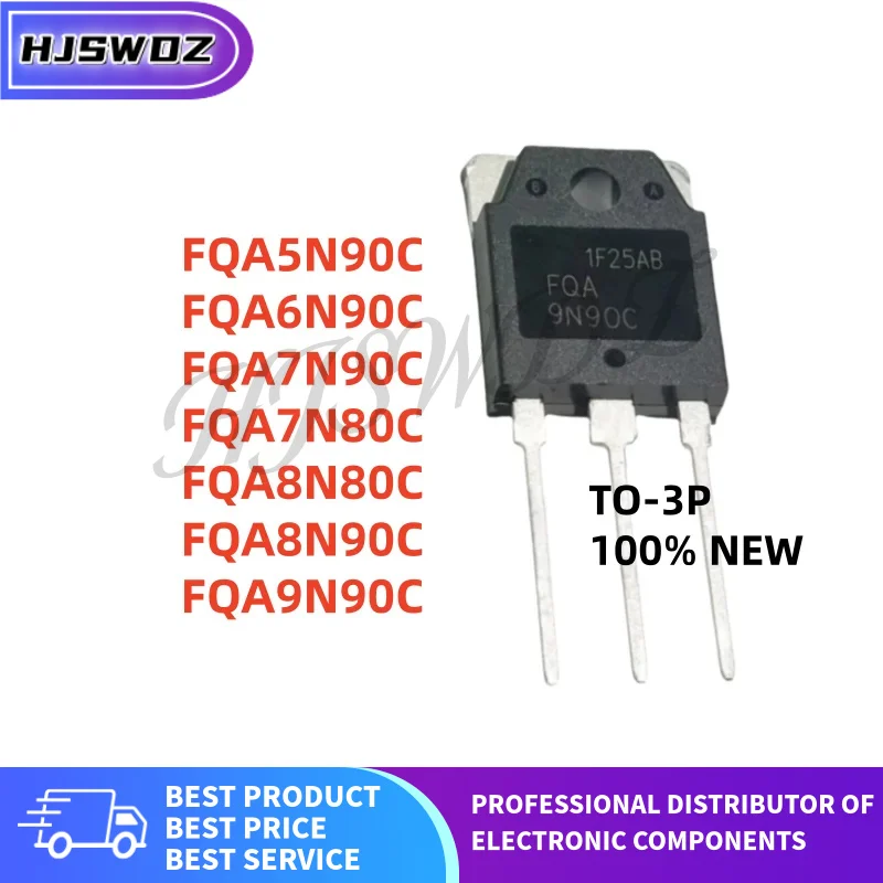 5 peças novas e de qualidade FQA5N90C FQA6N90C FQA7N90C FQA7N80C FQA8N80C FQA8N90C FQA9N90C Transistor TO-3P