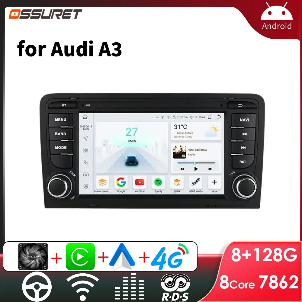 

7INCH Android Car Radio Player for Audi A3 2003 -2013 Multimedia Car Stereo GPS Carplay Android Auto 7862 Headunit Touch Screen