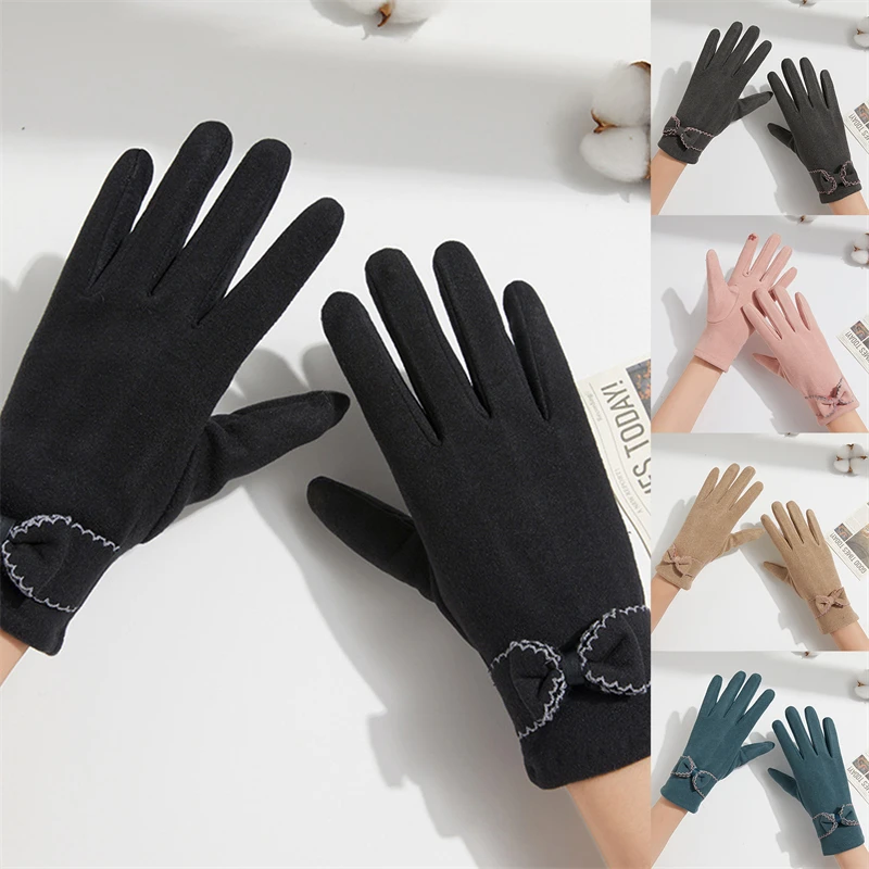 

New Fashion Women Gloves Autumn Winter Cute Warm Mitts Full Finger Mittens Women Outdoor Sport Female Touch Screen Gloves