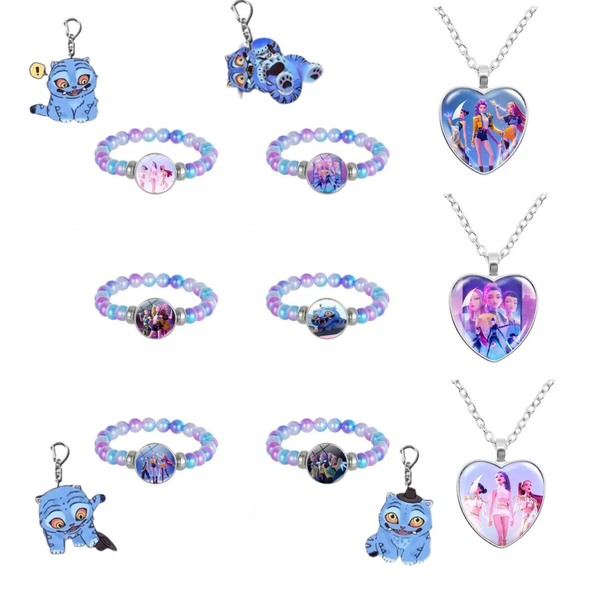 Anime Demon Slayer Bracelet for Girls Adjustable Beaded Charm Bracelet Cute Figure Kawaii Cartoon Jewelry Gift for Christmas