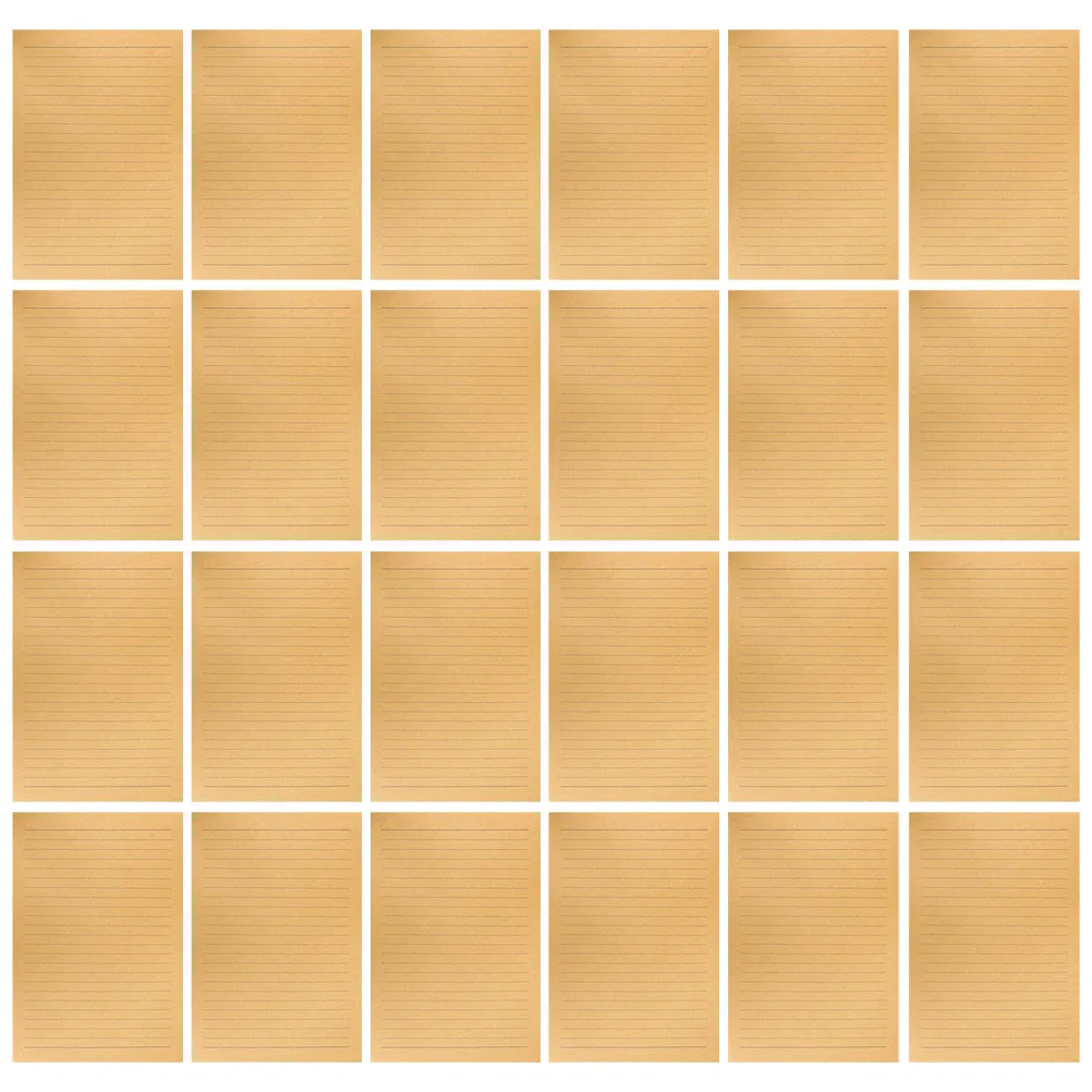 

50 Pcs Kraft Stationery Paper Retro Lined Horizontal Grid Writing Letter Material Versatile Use Personal Touch
