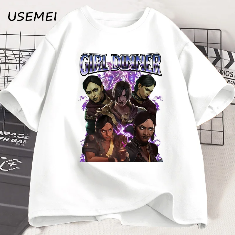 Sevika Arcane Girl Dinner T Shirts Men Women Short Sleeve T Shirt Fashion Unisex Clothes Designer Men\'s T-shirts Streetwear
