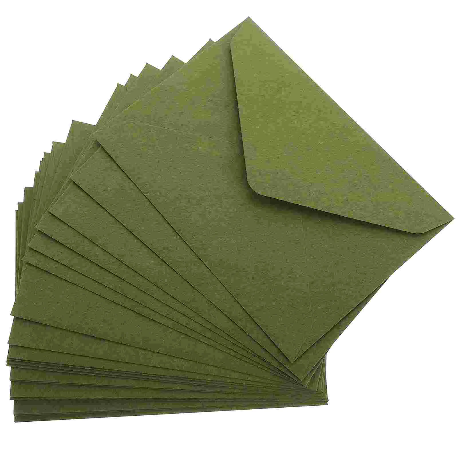 40 Pcs Retro 120g Thick Western-style Triangle Envelope Wedding Postcard Greeting (quiet Grass Green) 40pcs Festival