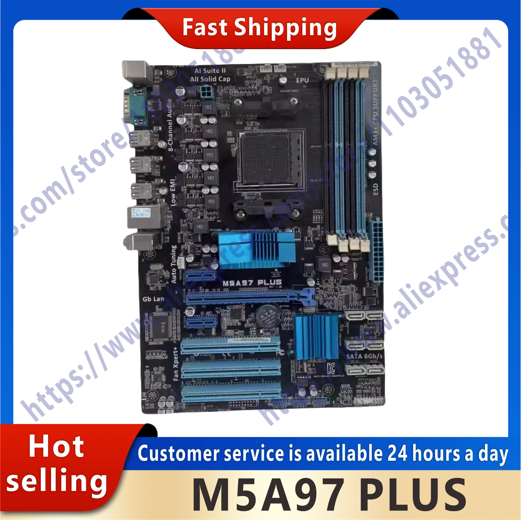 Used M5A97 PLUS motherboard slot AM3+DDR3 32GB for 970 FX original desktop motherboard M5A97 SATA III