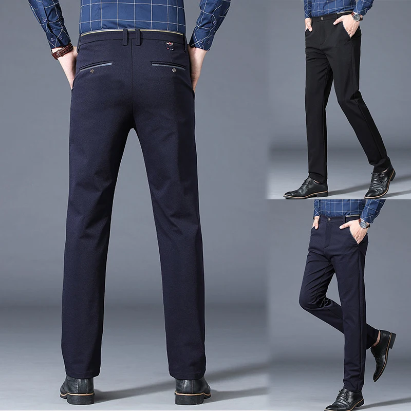 Men's Stretch Suit Pants Men's Straight Casual Pants Slim Business Casual Suit Pants