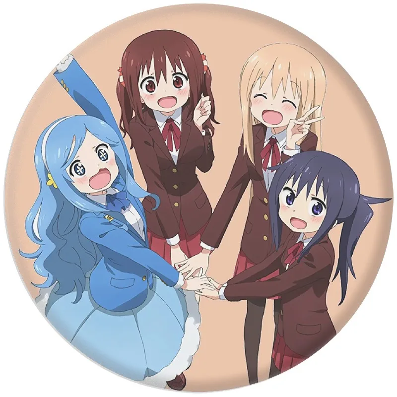 6cm Doma Umaru Taihei Nanan Ebina Motoba Kirie Simulated Anime Character Fan Alloy Tinplate Badge School Bag Accessories