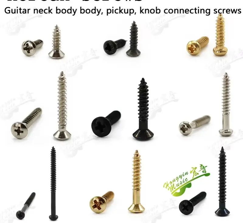 Premium Guitar Pickguard Screws (10 Pcs)  Standard Size for Electric Guitar & Bass Repair Kit