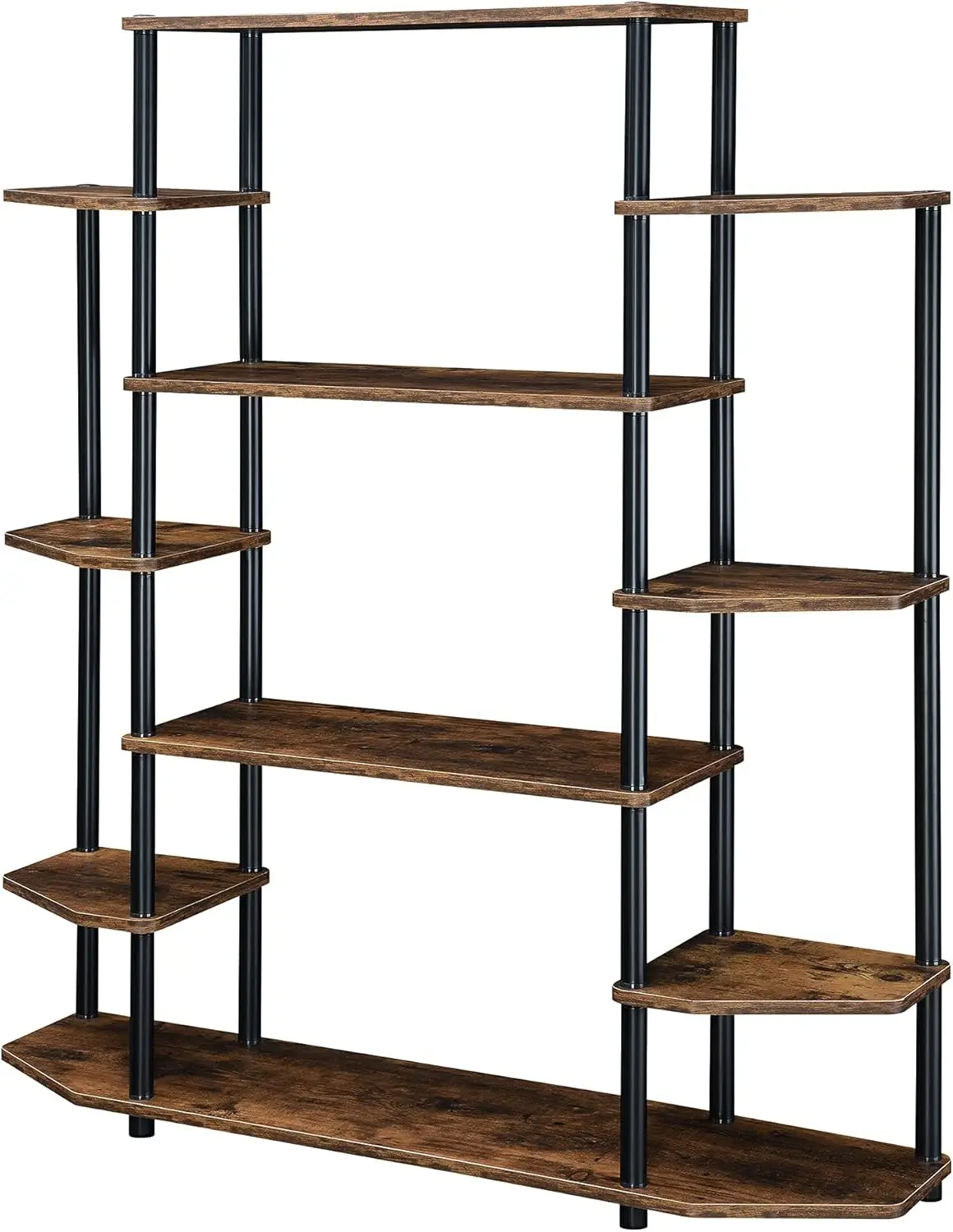 Contemporary Wall-Mounted Bookshelf with 10 Shelves for Modern Living Display