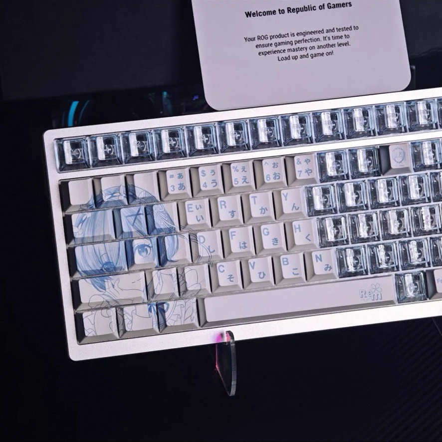 Custom Blue Twin Maiden Theme Keycaps, Cherry Profile PBT Dye-Sub, Anime Style Unique Custom Mechanical Gift