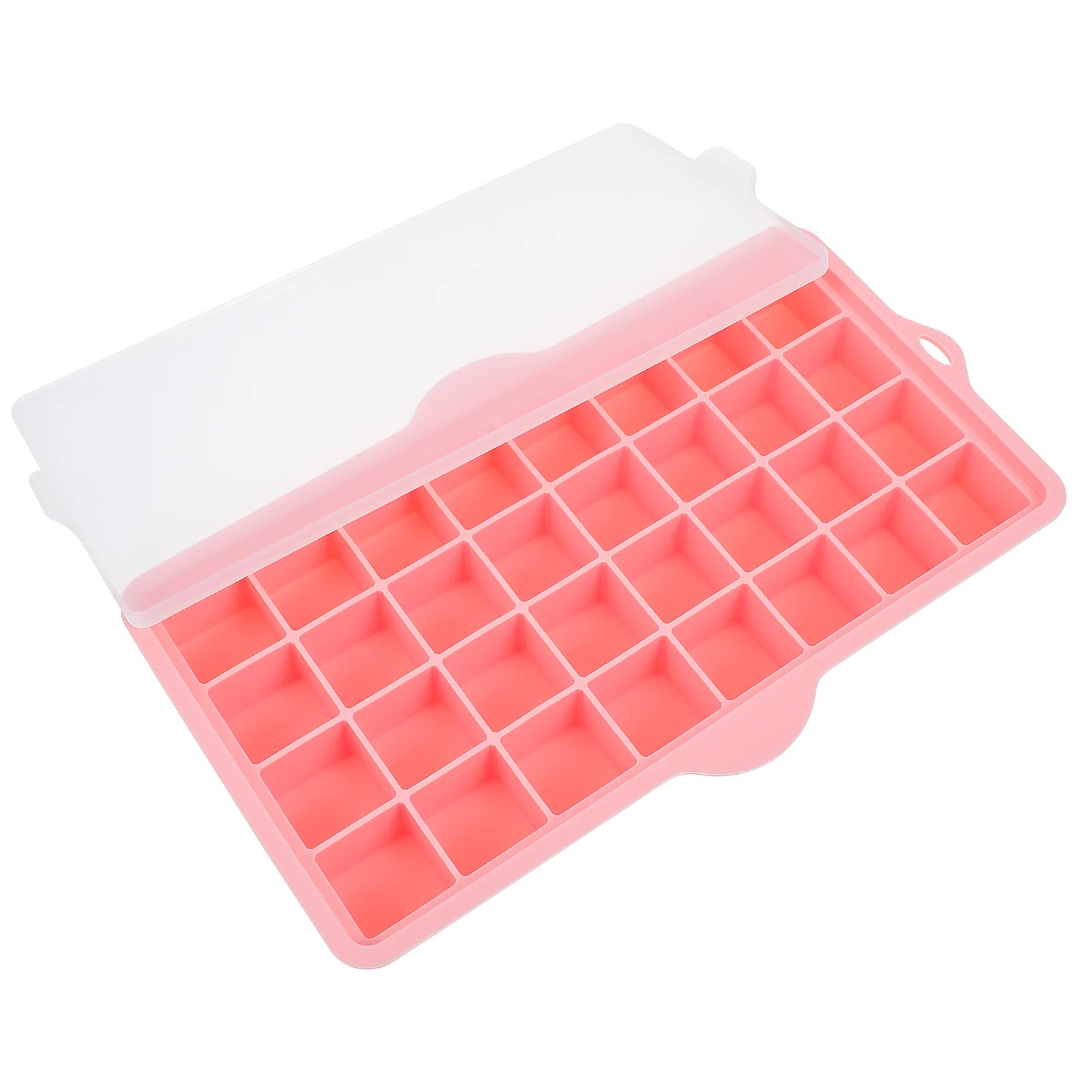 

Rectangle Silicone Mold Lid 32 Silicone Ice Mold Cells Pink Kitchen Tool for Homemade Cubes Fits Freezer Refrigerator