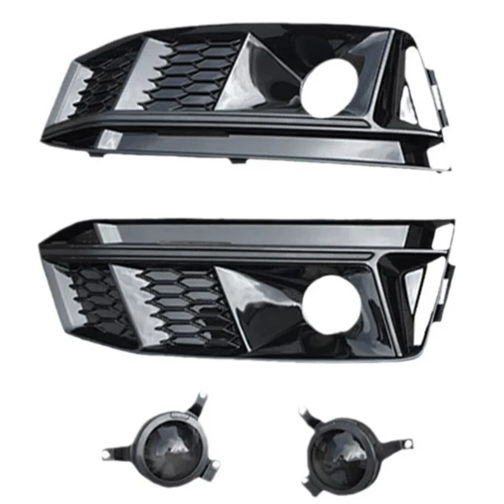 ABZC-المصد الأمامي شبكة مصابيح الضباب إطار مصباح الضباب لـ A4 S-Line S4 B9 2017-2018 #5